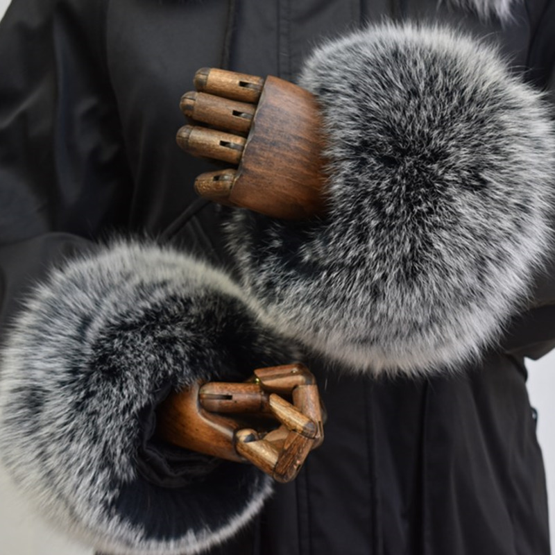 Winter Clothing Pk - Vossenbont Manchetten Voor Vrouwen Hele Lederen