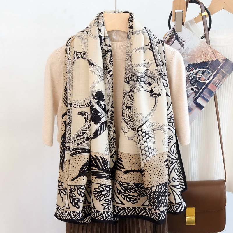 Winter Clothing Hong Kong - Zijden wollen sjaal 135CM Luxe designer