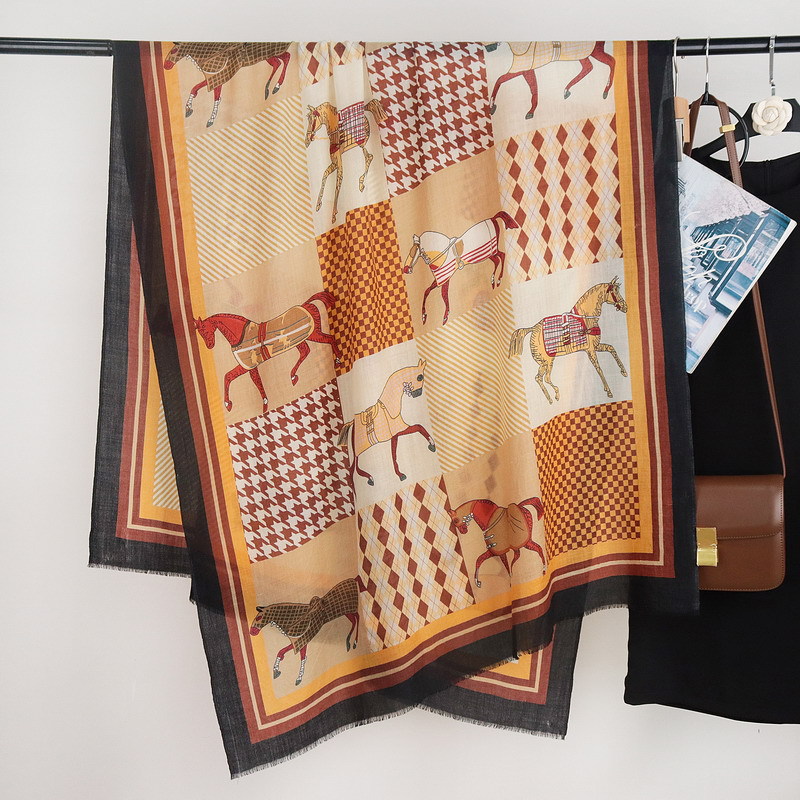 Winter Clothing Hong Kong - Paardenprint Kwastjes Kasjmier Sjaals Luxe Ontwerpers