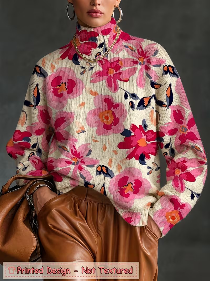 Dames T-shirt met coltrui, lan - Winter Clothing For Women recensie en prijs