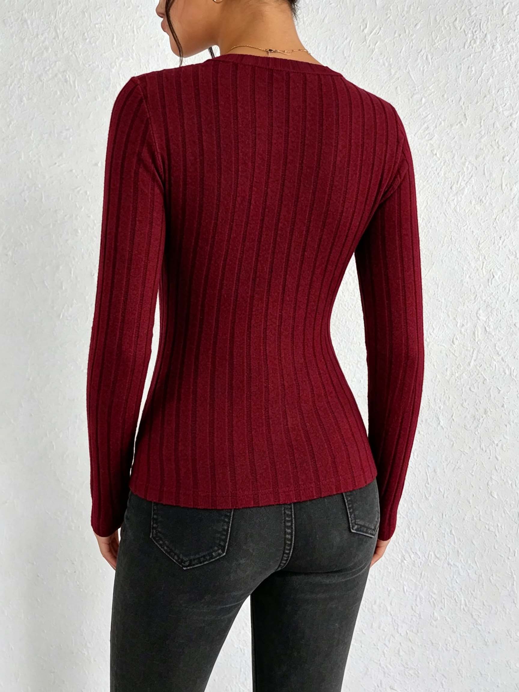 Dames effen geribbelde gebreid - Winter Clothing For Women recensie en prijs